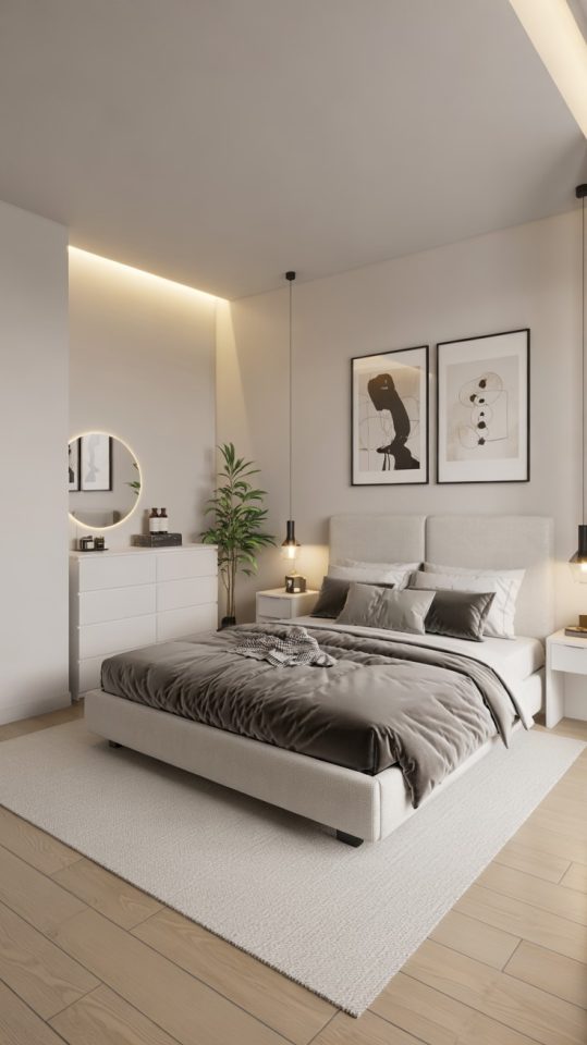 Modern Minimalist Bedroom Design Ideas with Neutral Colors