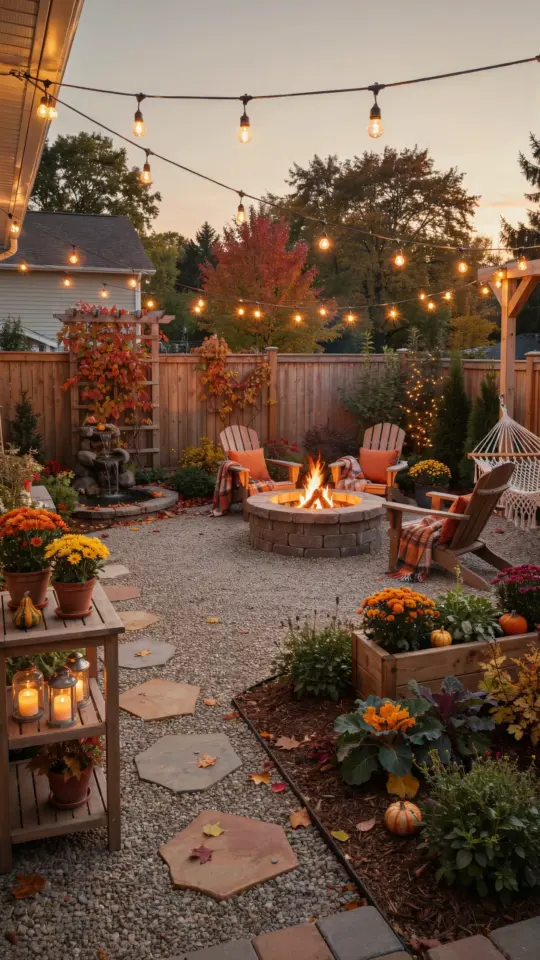 Narrow Outdoor Space Makeover: Gravel Patio, Water Feature & Privacy Fence | Small Backyard Design Ideas
