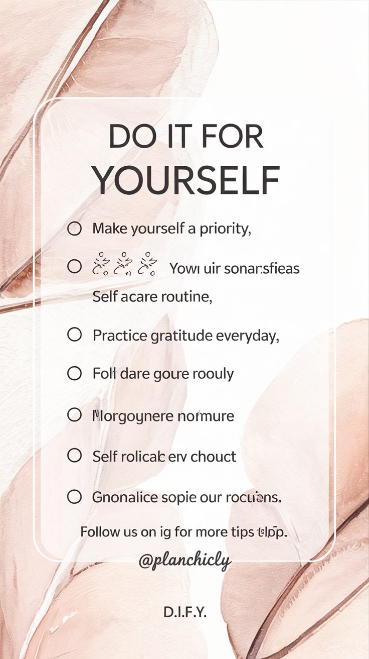 Daily Self Care Routine: Do It For Yourself Checklist