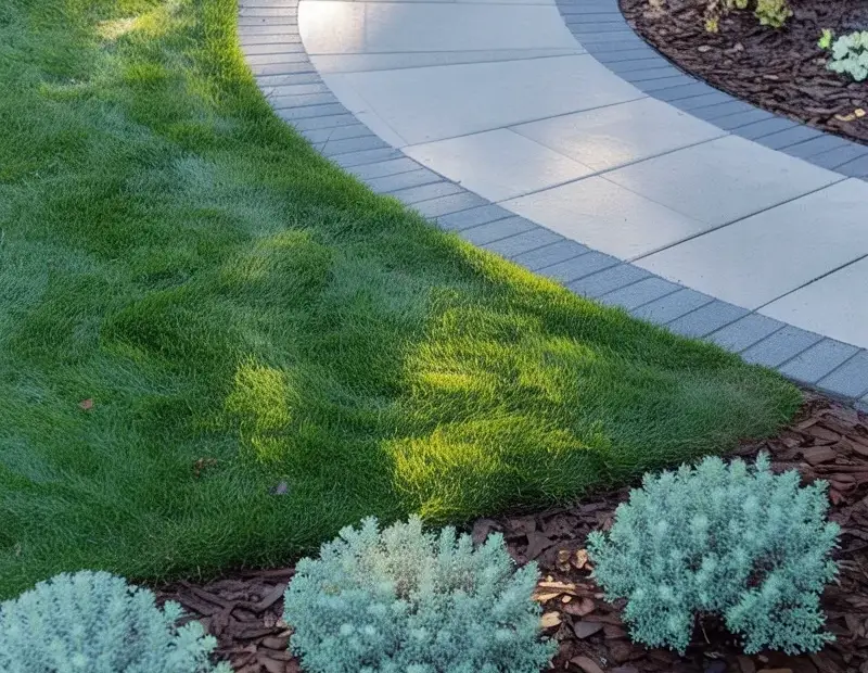 Curved concrete walkway makeover: from overgrown to stunning garden path 🌿