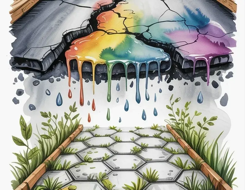 Living driveway ideas: hexagonal pavers with plants vs sealed asphalt that cracks and stains 🌱
