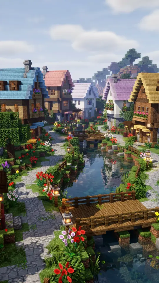 Minecraft Village Makeover Ideas with Aesthetic Streets and Garden Paths