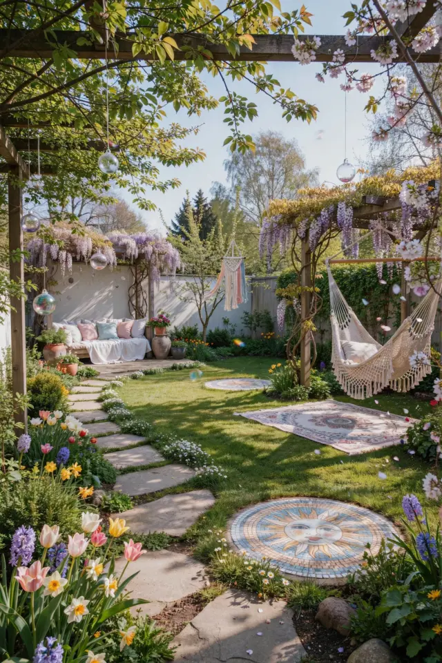 Hippie Garden Ideas for a Boho Backyard Oasis with Wildflowers and Hammocks