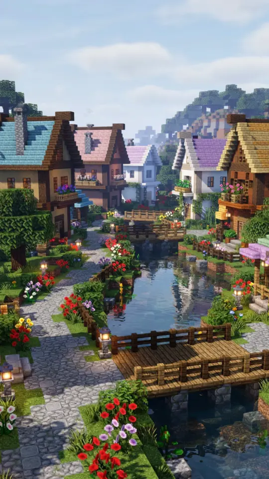 10 Minecraft Village Makeover Ideas with Aesthetic Garden Paths