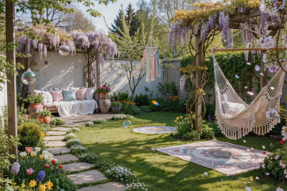 Hippie Garden Ideas for a Boho Backyard Oasis with Wildflowers and Hammocks